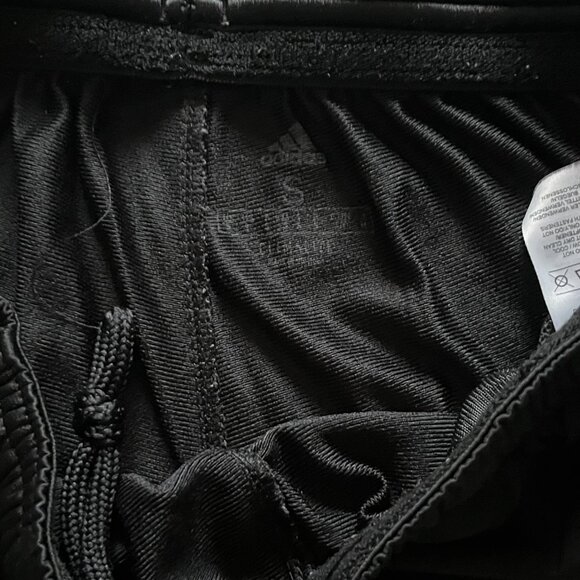 Adidas Track Running Pants Men Small Black White Stripes Ankle Zip Jogger - Picture 4 of 7